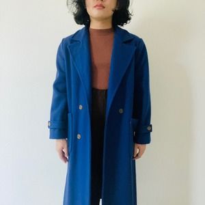 Vintage Navy Blue Trench Coat